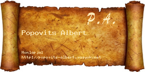 Popovits Albert névjegykártya
